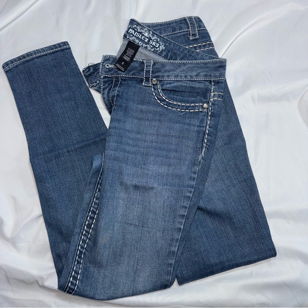 Paisley Sky Jeans. Size 6. Skinny fit.